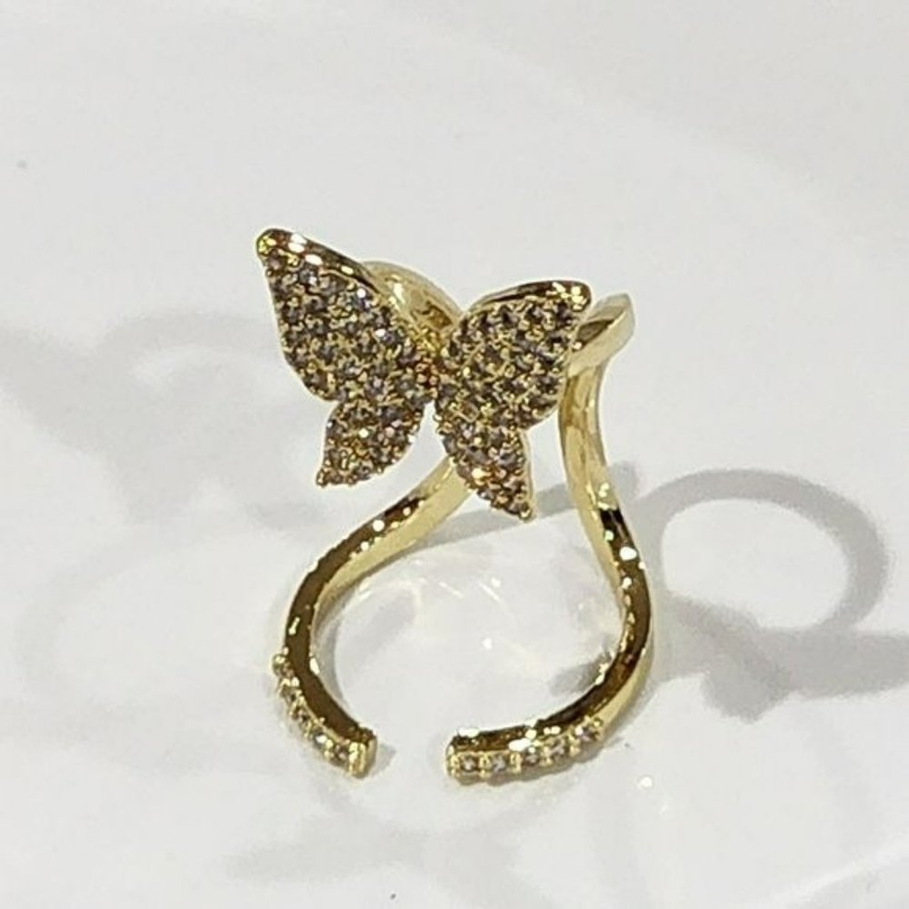Gold‎ Plated Butterfly Finger Ring